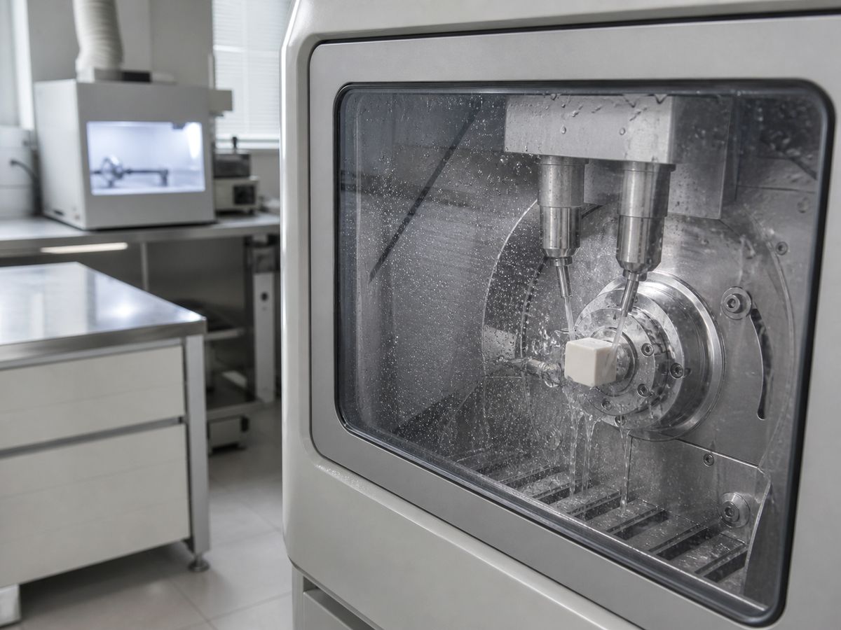 Milling a crown from a dental ceramic block — Yonsei The Strong Dental Clinic